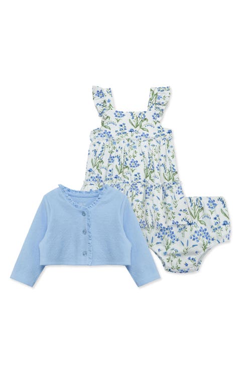 Floral Print Knit Dress & Cardigan Set (Baby)