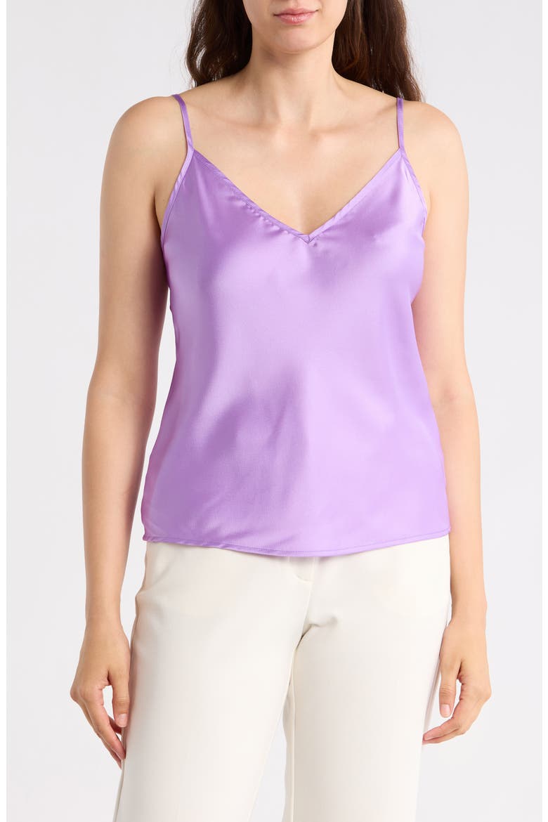 V-Neck Satin Camisole, Main, color, NEON LAVENDER