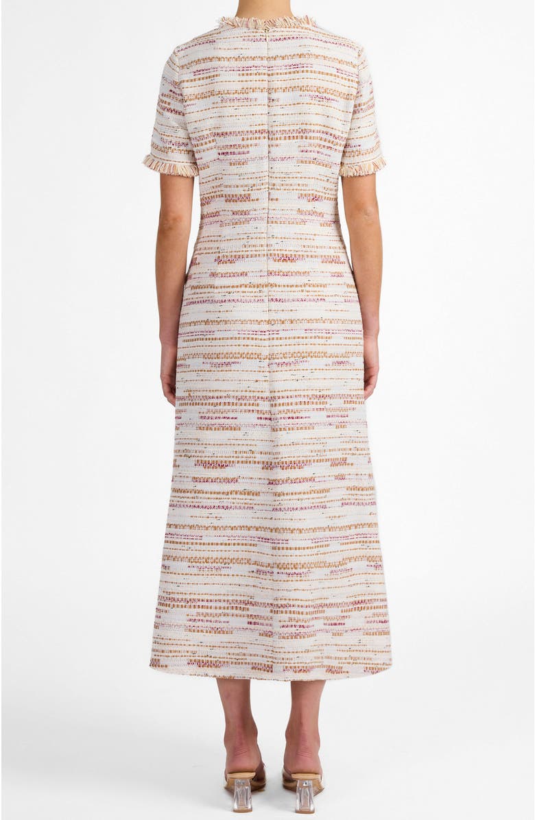 Santorelli Adelle Midi A-Line Dress in Modern Tweed, Alternate, color, Chai