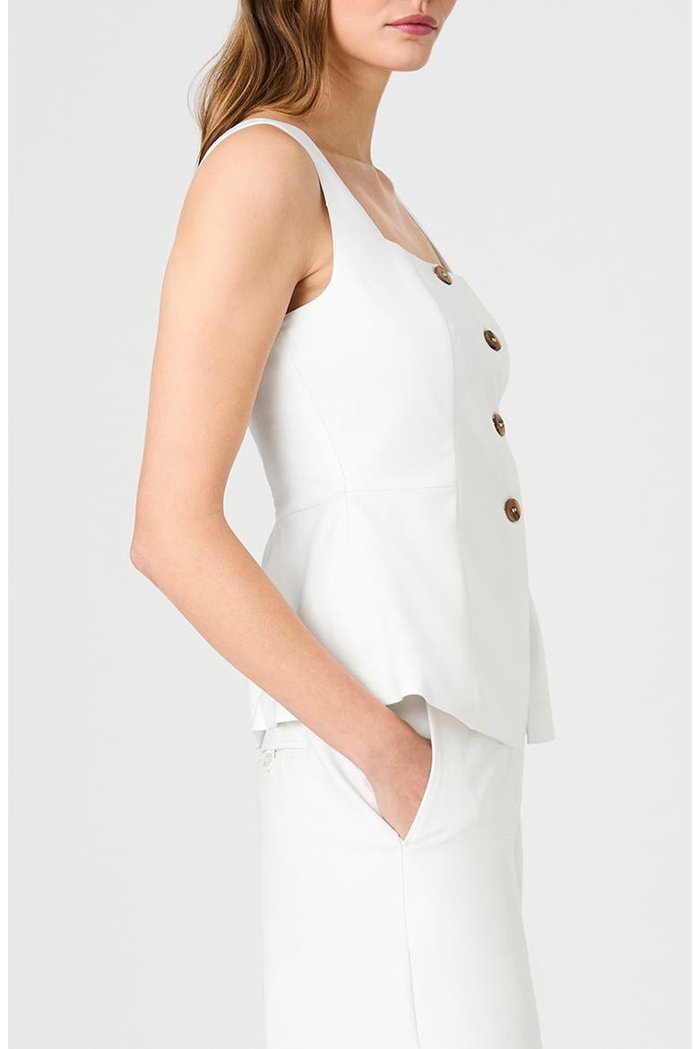 Square Neck Twill Top, Alternate, color, SUMMER WHITE