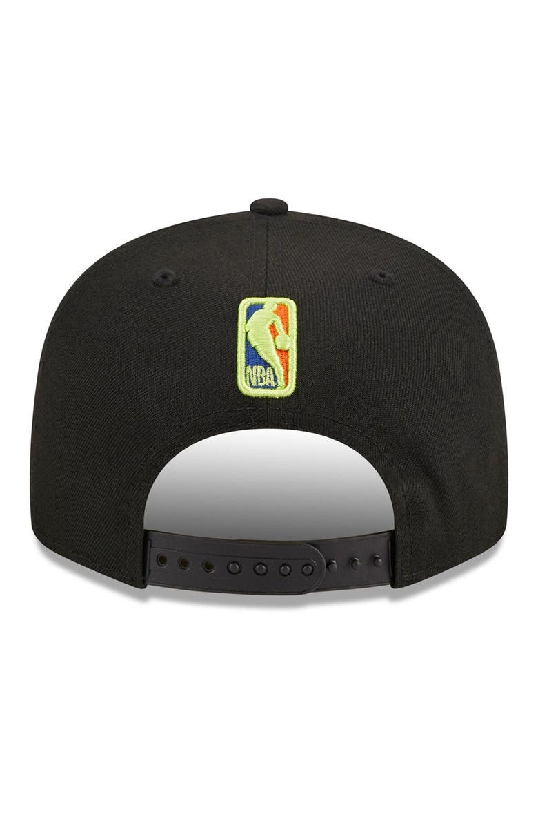 New Era Men's New Era Black Miami Heat Neon Pop 9FIFTY Snapback Hat, Alternate, color, 