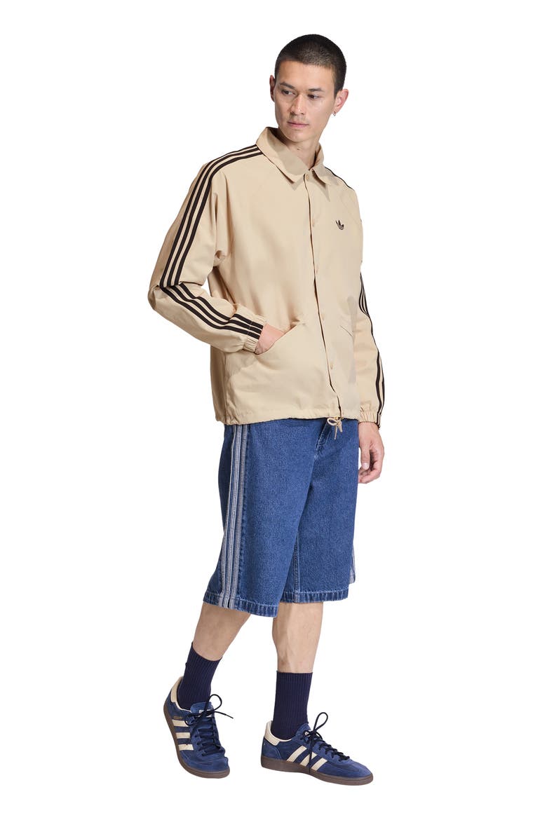 3-Stripes Snap-Up Nylon Jacket, Alternate, color, STONE KHAKI