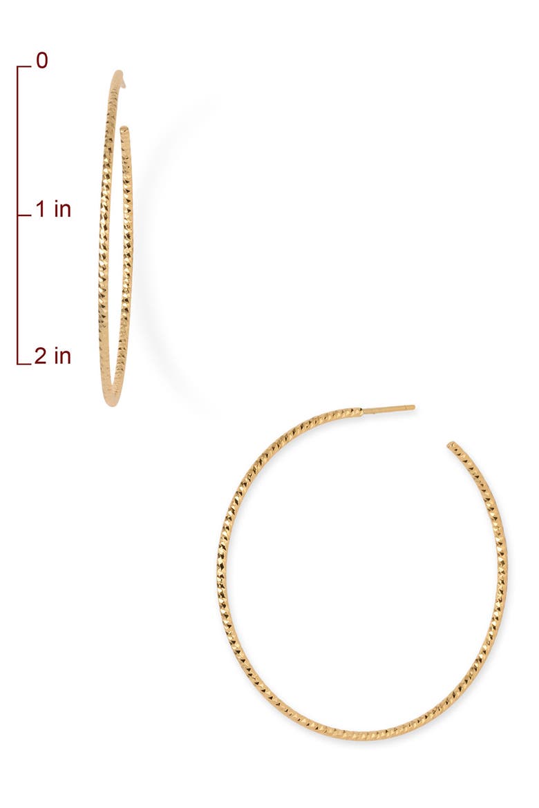 Argento Vivo Hoop Earrings, Alternate, color, GOLD VERMEIL