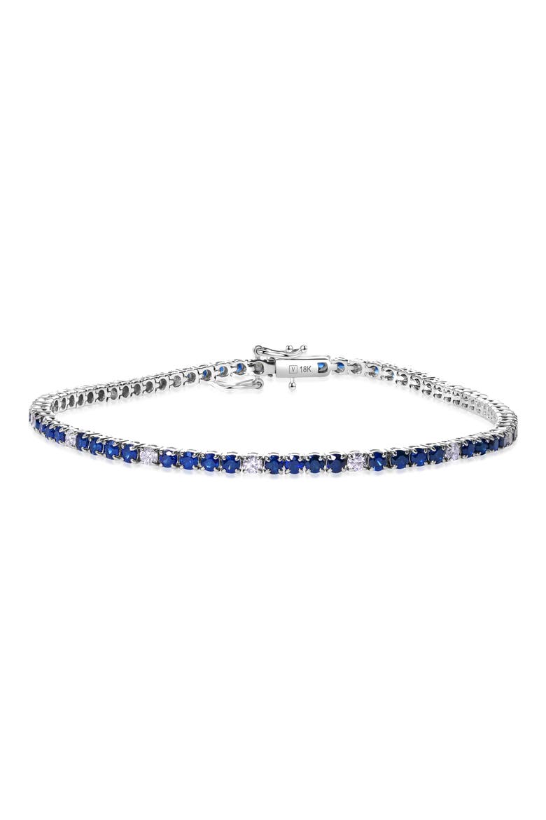 Classique Sapphire & Diamond Tennis Bracelet, Main, color, 14K WHITE GOLD