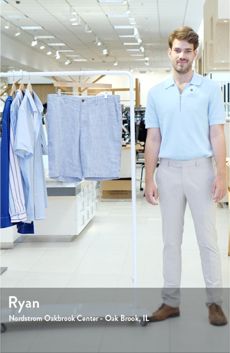 Harbor Herringbone Linen Blend Shorts, sales video thumbnail