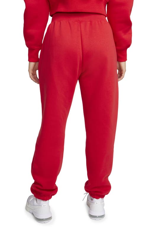 Nike Sportswear Phoenix High Waist Fleece Sweatpants In University Red/sail