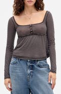 BDG Urban Outfitters Brittney Long Sleeve Babydoll Top