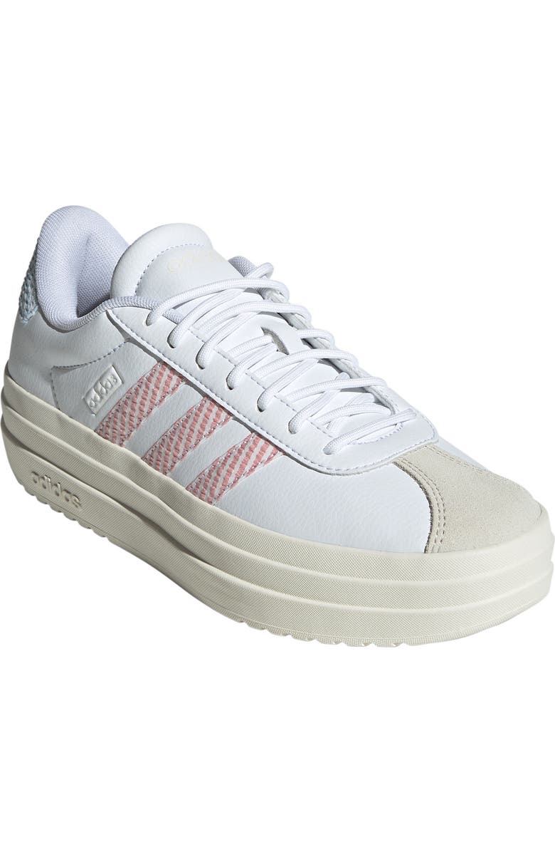 adidas VL Court Bold Platform Sneaker, Main, color, White/ Preloved Scarlet/ Blue