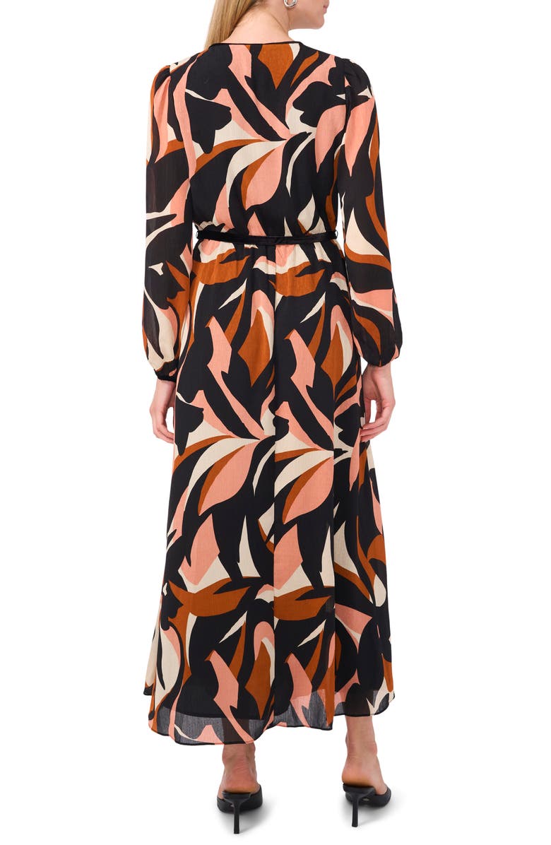 Halogen<sup>®</sup> Long Sleeve Faux Wrap Maxi Dress, Alternate, color,