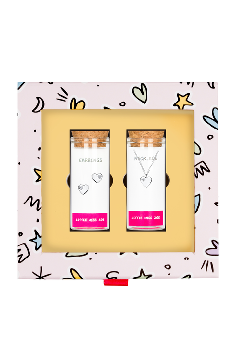Kids' Heart Necklace and Earrings Gift Set