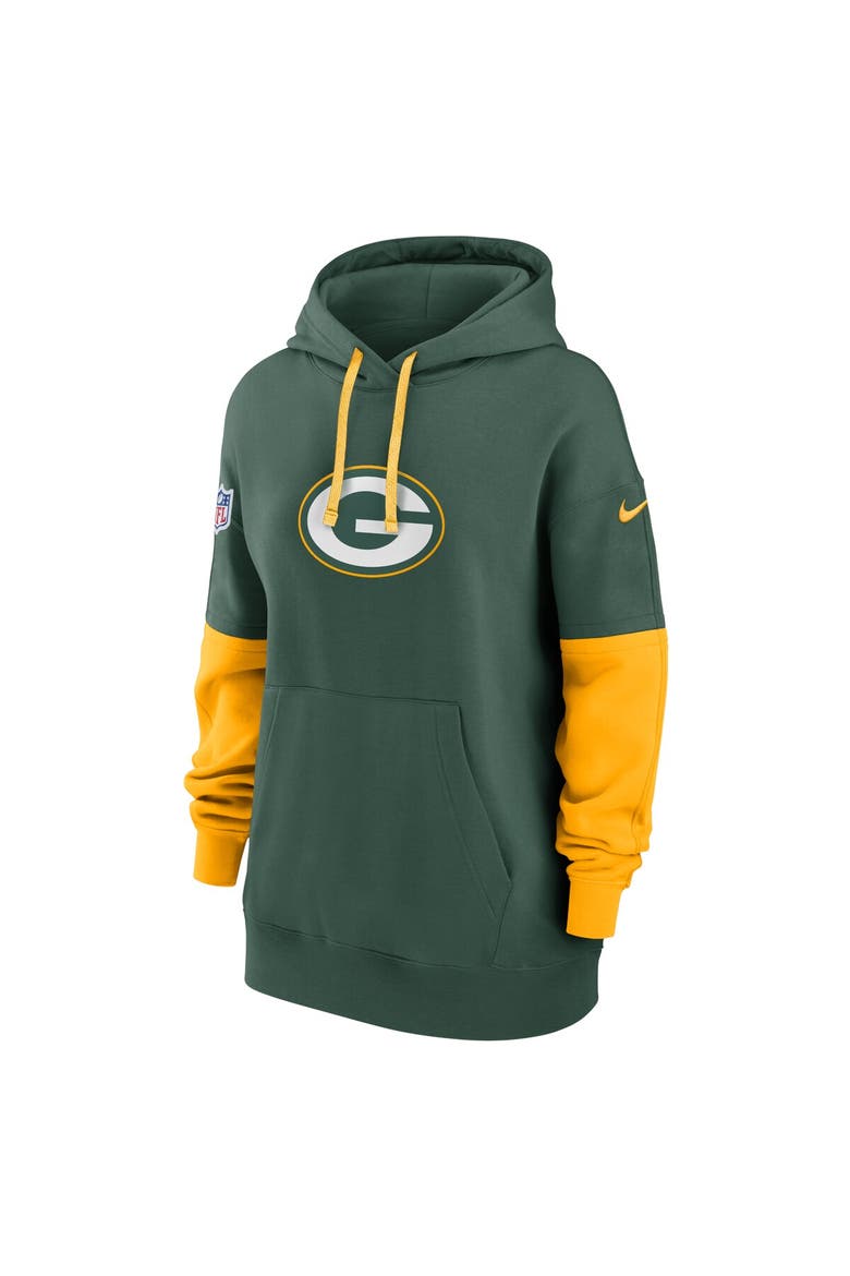 Women's Nike Green Green Bay Packers 2024 Sideline Essential Fleece Pullover Hoodie, Alternate, color, Green