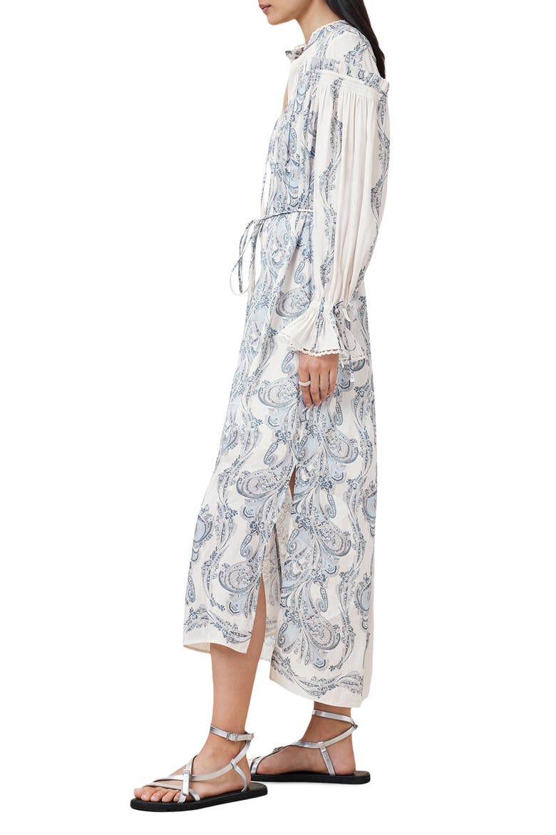 Delphine Long Sleeve Linen & Silk Shirtdress, Alternate, color, LITA SOFT BLUE