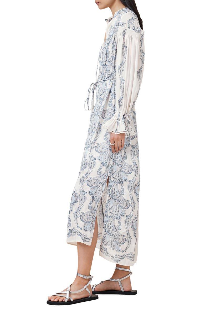 AllSaints Delphine Long Sleeve Linen & Silk Shirtdress, Alternate, color, Lita Soft Blue