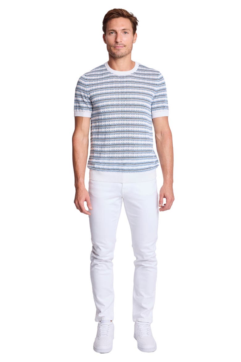 Stripe Short Sleeve Knit T-Shirt, Alternate, color, DUSTY BLUE STRIPES