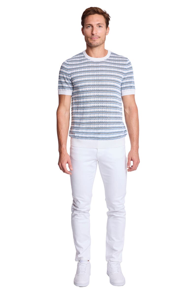 PAISLEY & GRAY Stripe Short Sleeve Knit T-Shirt, Alternate, color, Dusty Blue Stripes