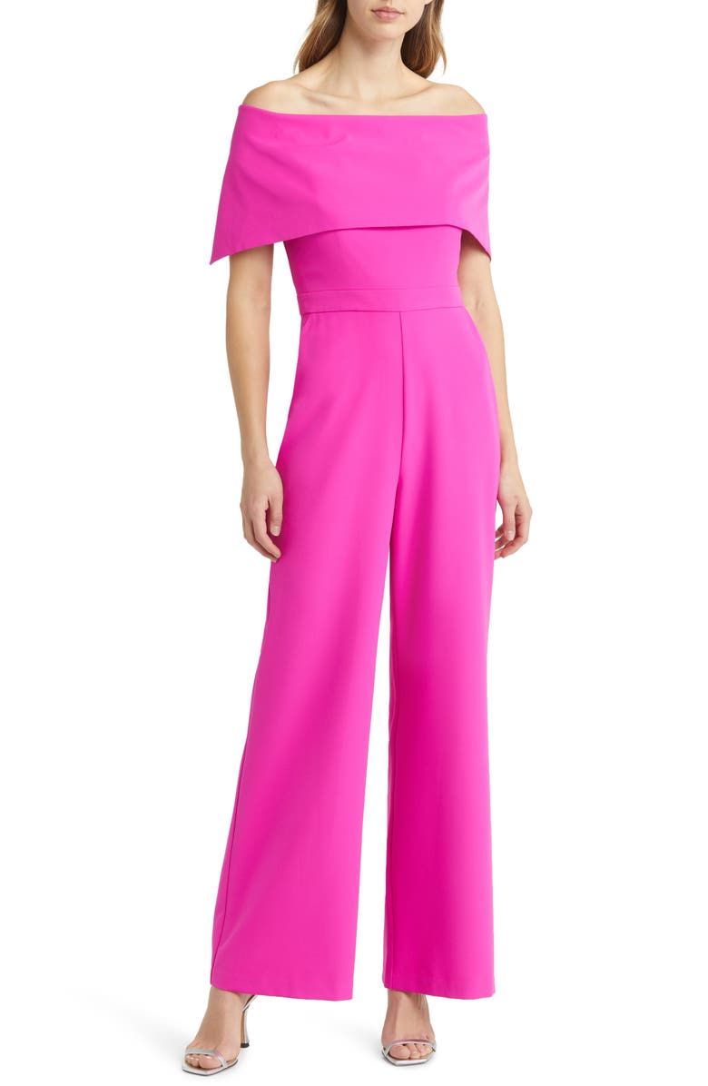 Vince Camuto Off the Shoulder Jumpsuit, Main, color, Hot Pink