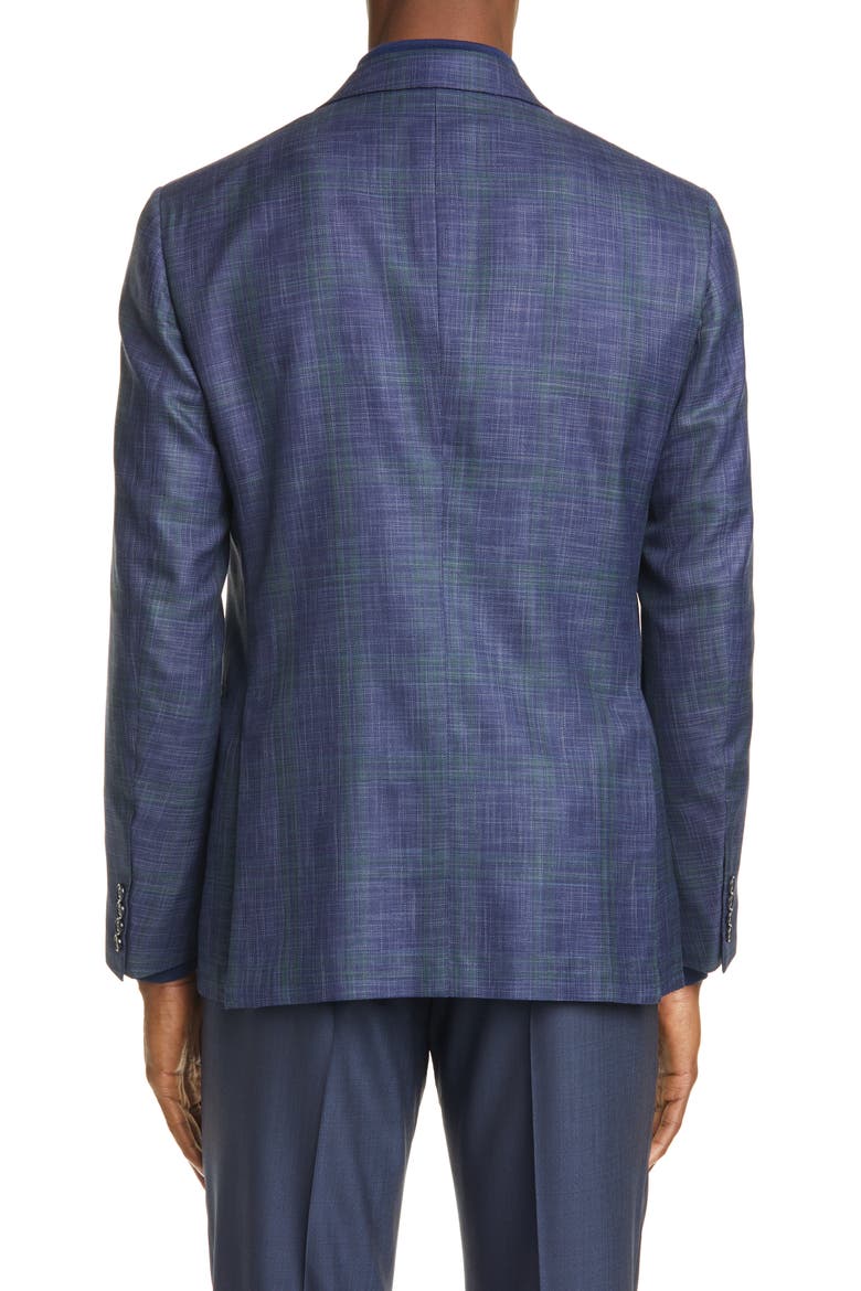 Ermenegildo Zegna Milano Easy Classic Fit Mélange Wool & Silk Sport Coat, Alternate, color, BLUE