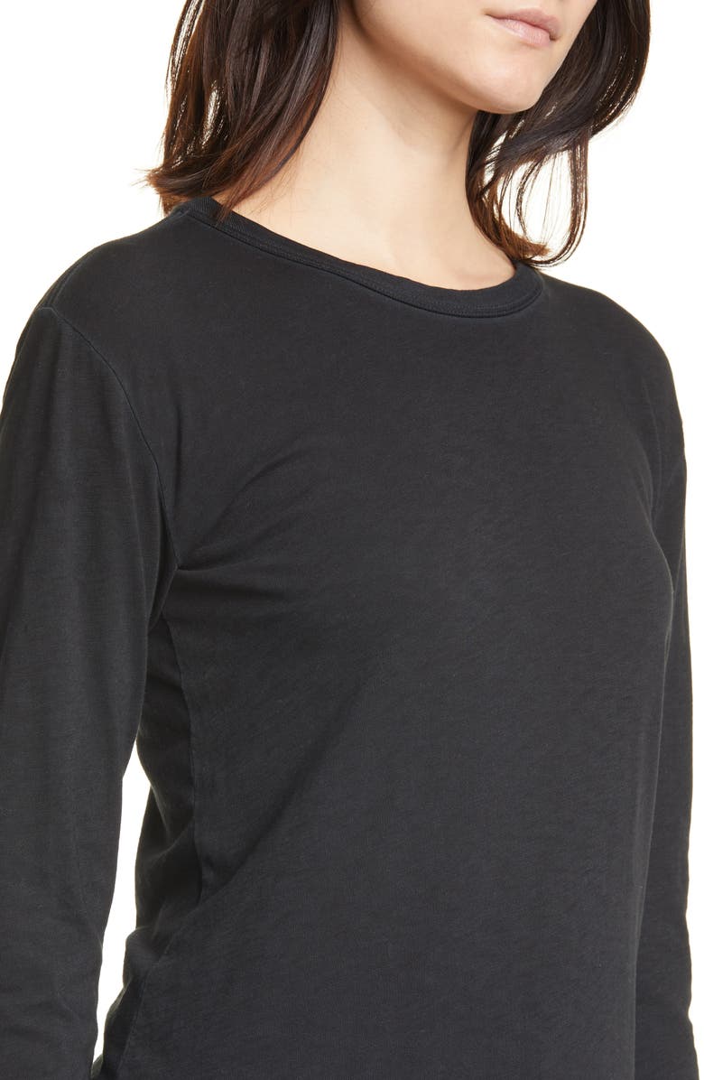 rag & bone The Long Sleeve Tee, Alternate, color, Black