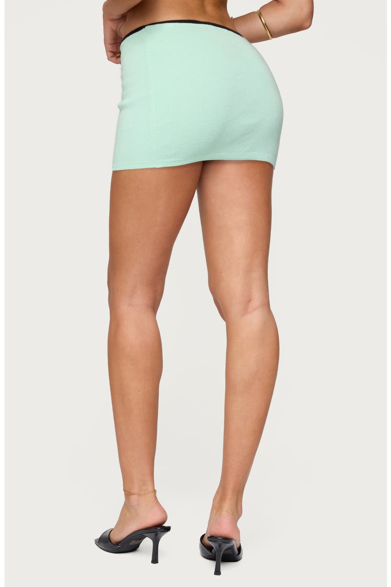 Aureley Contrast Low Rise Knit Miniskirt, Alternate, color, AQUA
