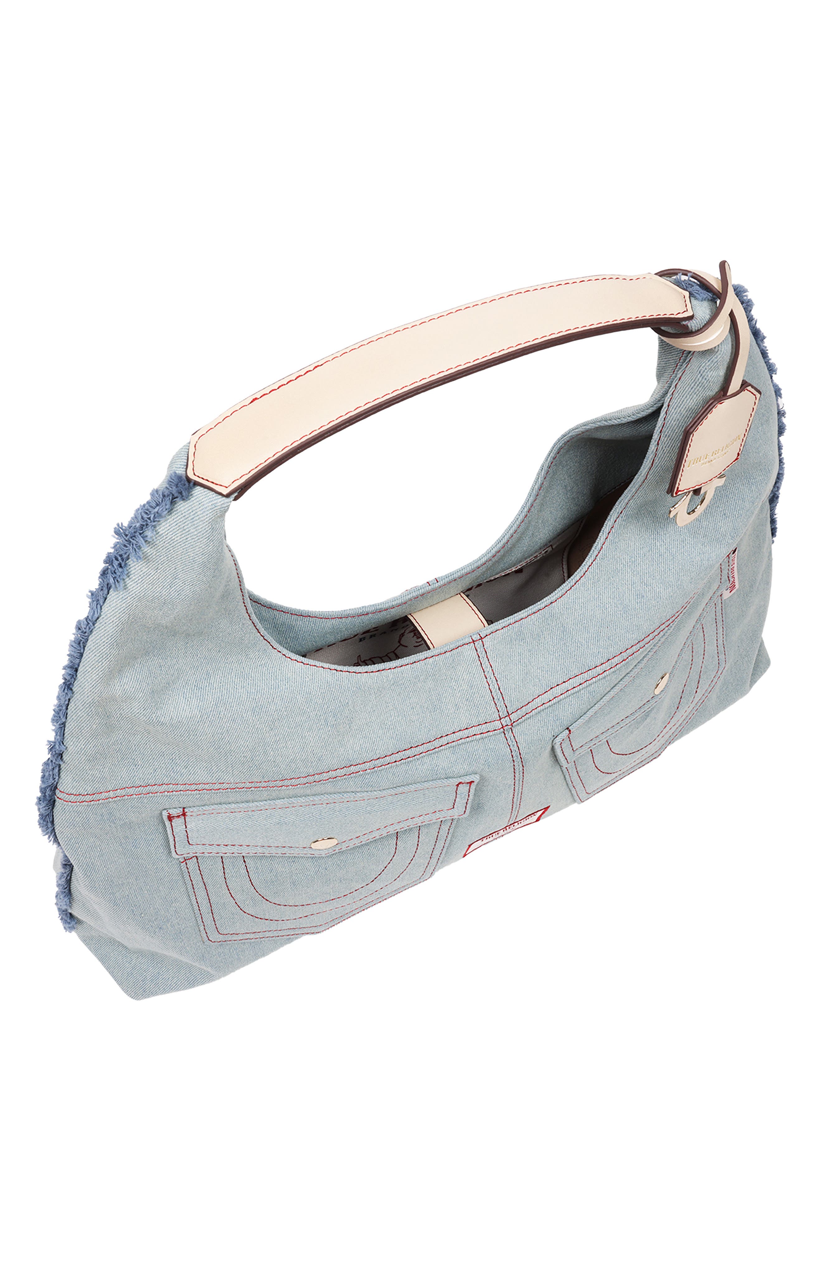 True Religion Arden Contrast Stitch Hobo Bag, Alternate, color, 