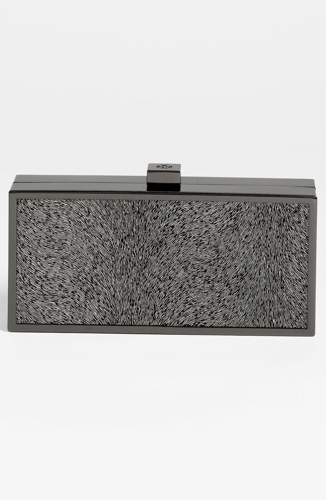 Sparkle Suede Clutch, Alternate, color, ANTHRACITE