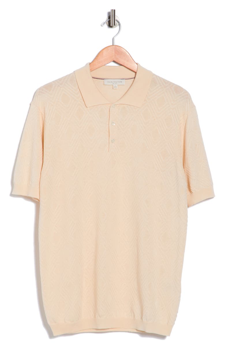 Jack Victor Hubert Short Sleeve Polo, Main, color, Ecru