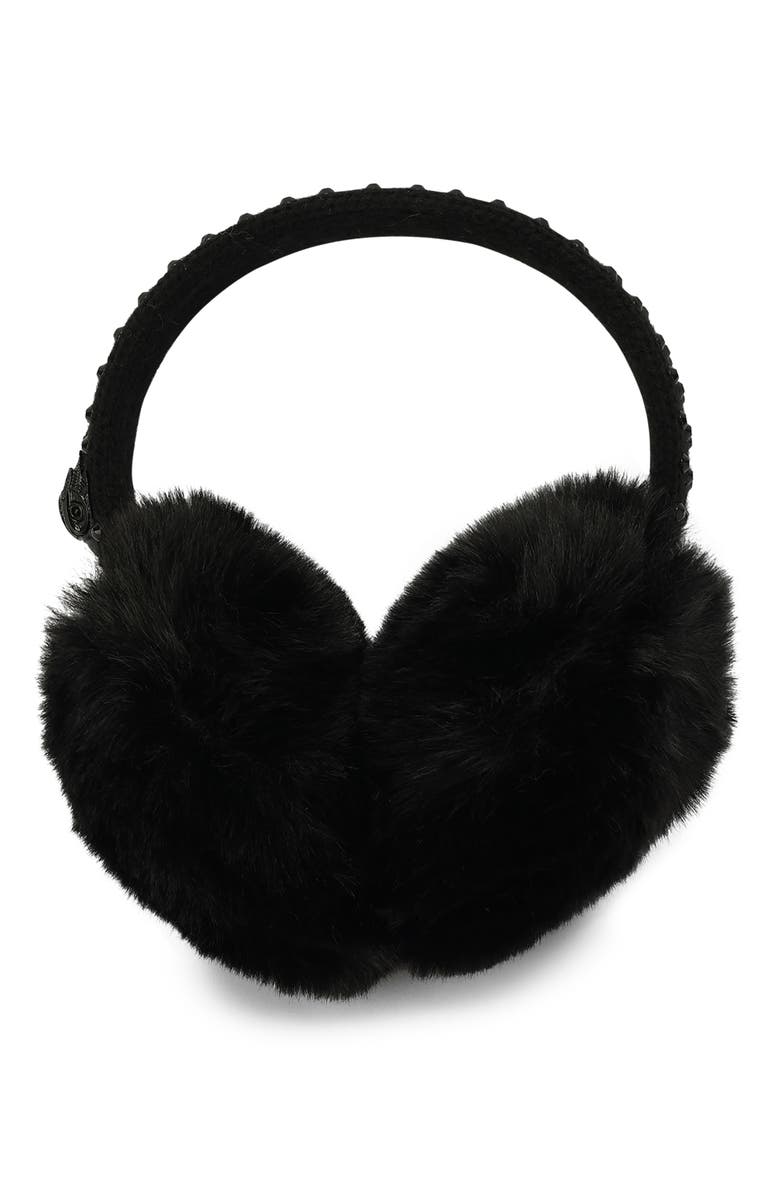 Kurt Geiger London Crystal Faux Fur Ear Muffs, Main, color, 