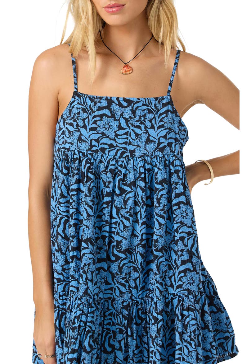 OG Rilee Printed Cover-Up Babydoll Dress, Alternate, color, BLUE/ BLACK