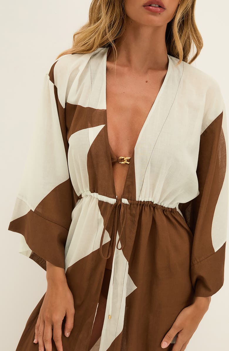 ViX Paula Hermanny Balance Yumi Long Sleeve Cover-Up, Alternate, color, Multi