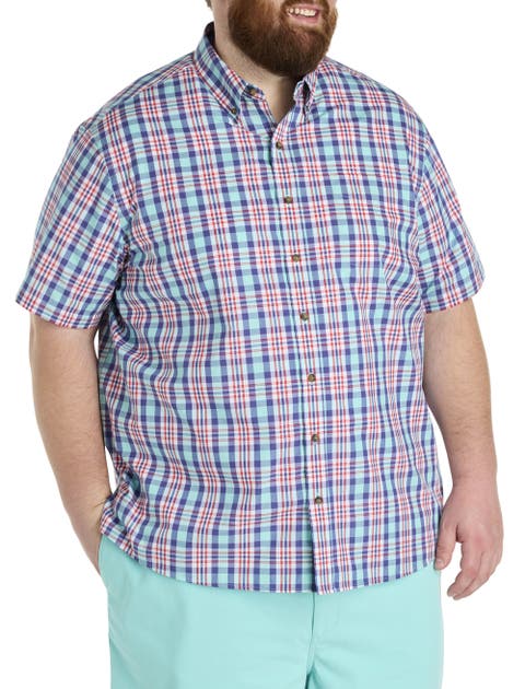 Big & Tall Easy-Care Large Plaid Sport Shirt