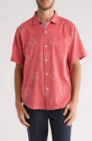 Tommy Bahama Hibiscus Jungle Short Sleeve Silk Jacquard