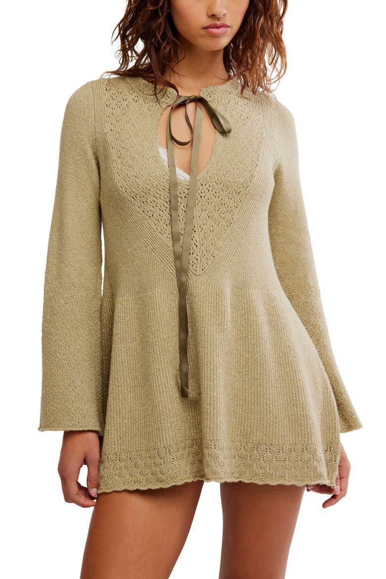 Bali Old Flame Sweater Dress, Alternate, color, OLIVE TREE HEATHER