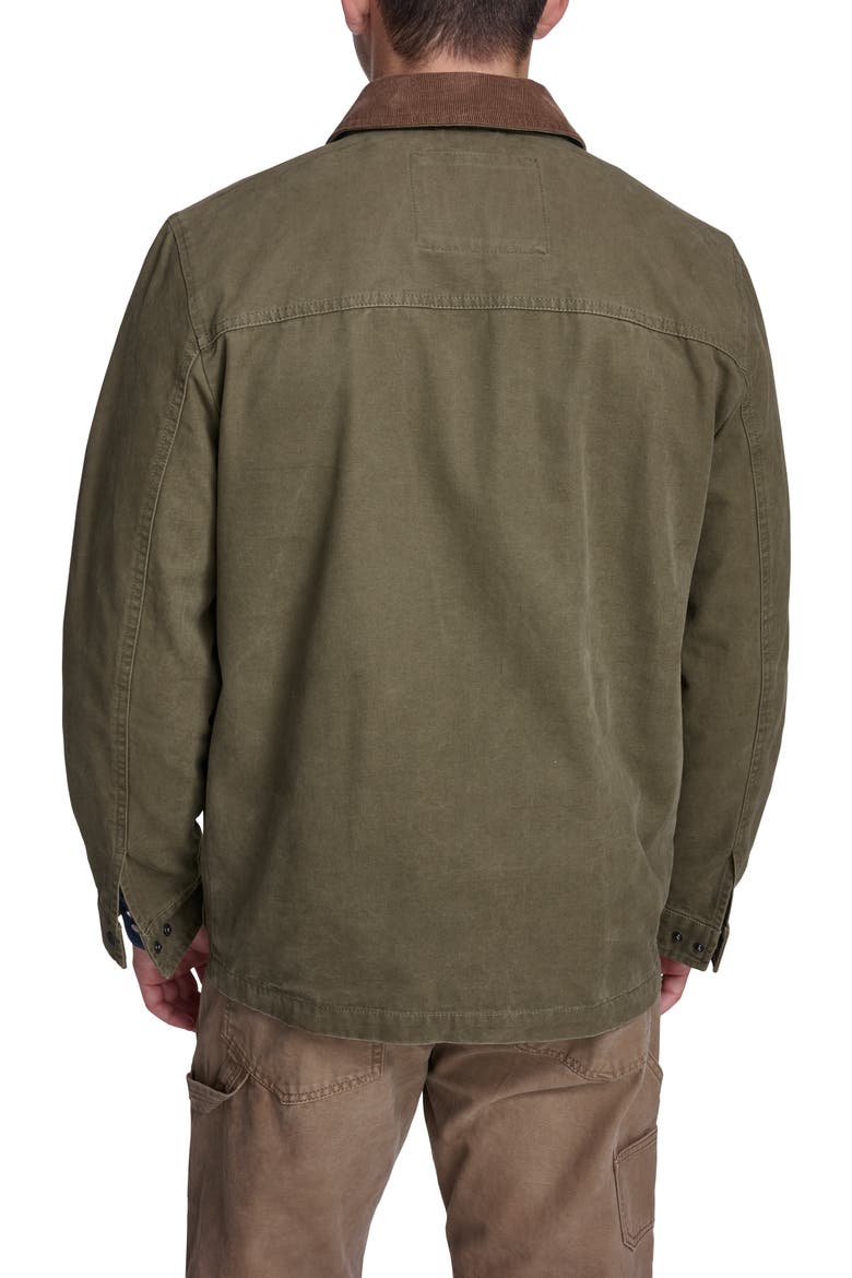 Corduroy Collar Cotton Canvas Jacket, Alternate, color, OLIVE TREE