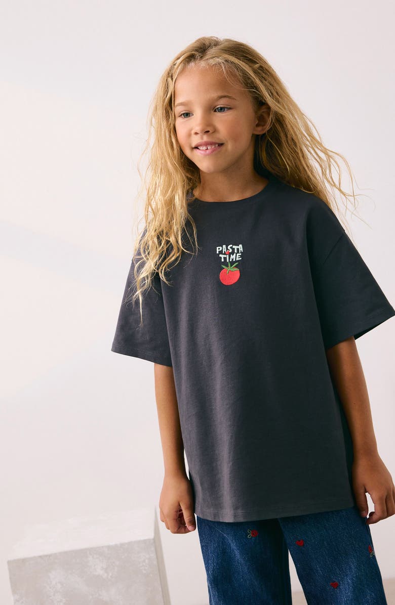 NEXT Kids' Pasta Time Cotton Graphic T-Shirt, Alternate, color, Grey