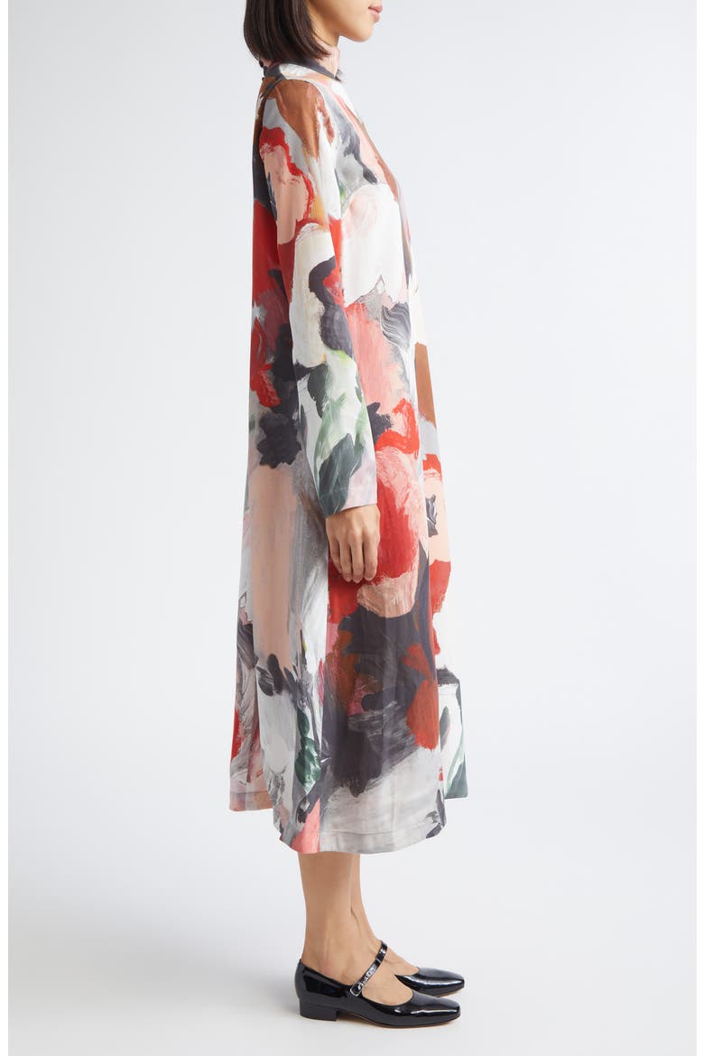 Paint Print Long Sleeve Dress, Alternate, color, MY GARDEN