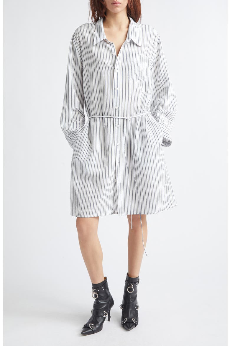 Stripe Drop Neck Shirtdress, Main, color, BLUE MULTI STRIPE