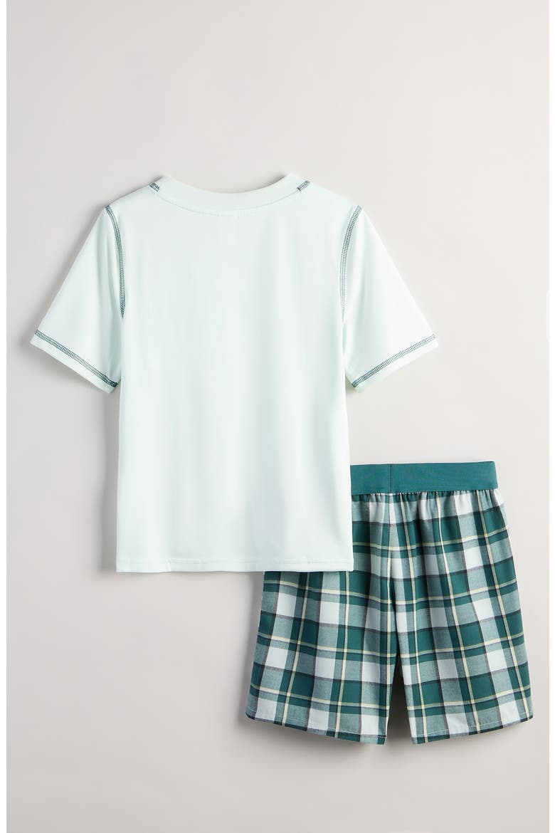 Kids' Pajama T-Shirt & Shorts Set, Alternate, color, MORNING MIST PLAID