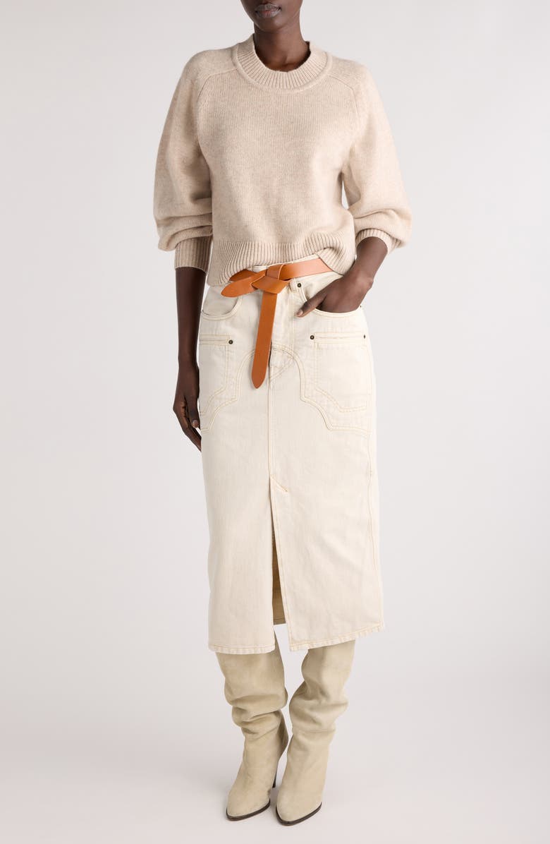 Isabel Marant Leandra Merino Wool & Cashmere Sweater, Alternate, color, Light Beige