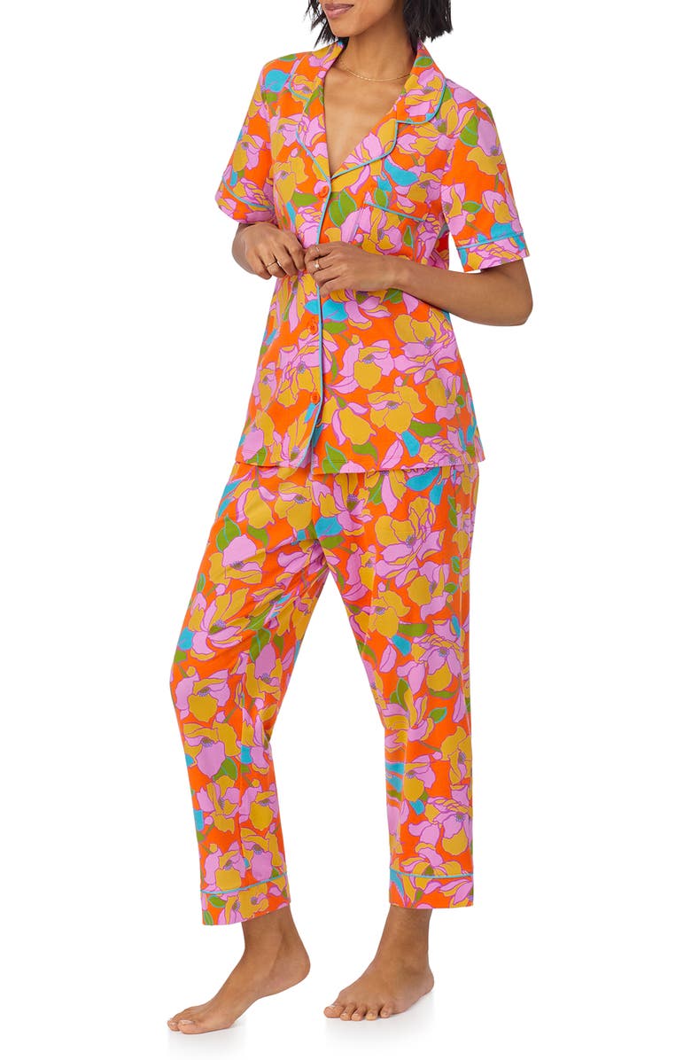 BedHead Pajamas x Trina Turk Print Crop Stretch Jersey Pajamas, Alternate, color,