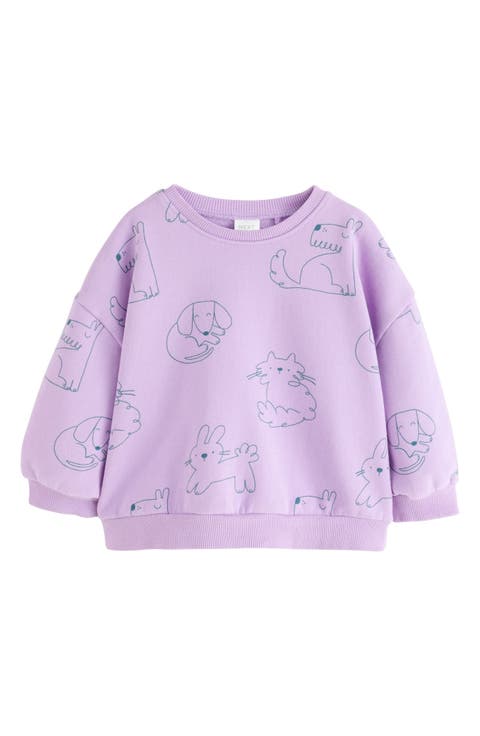 Kids' Animal Doodle Fleece Sweatshirt