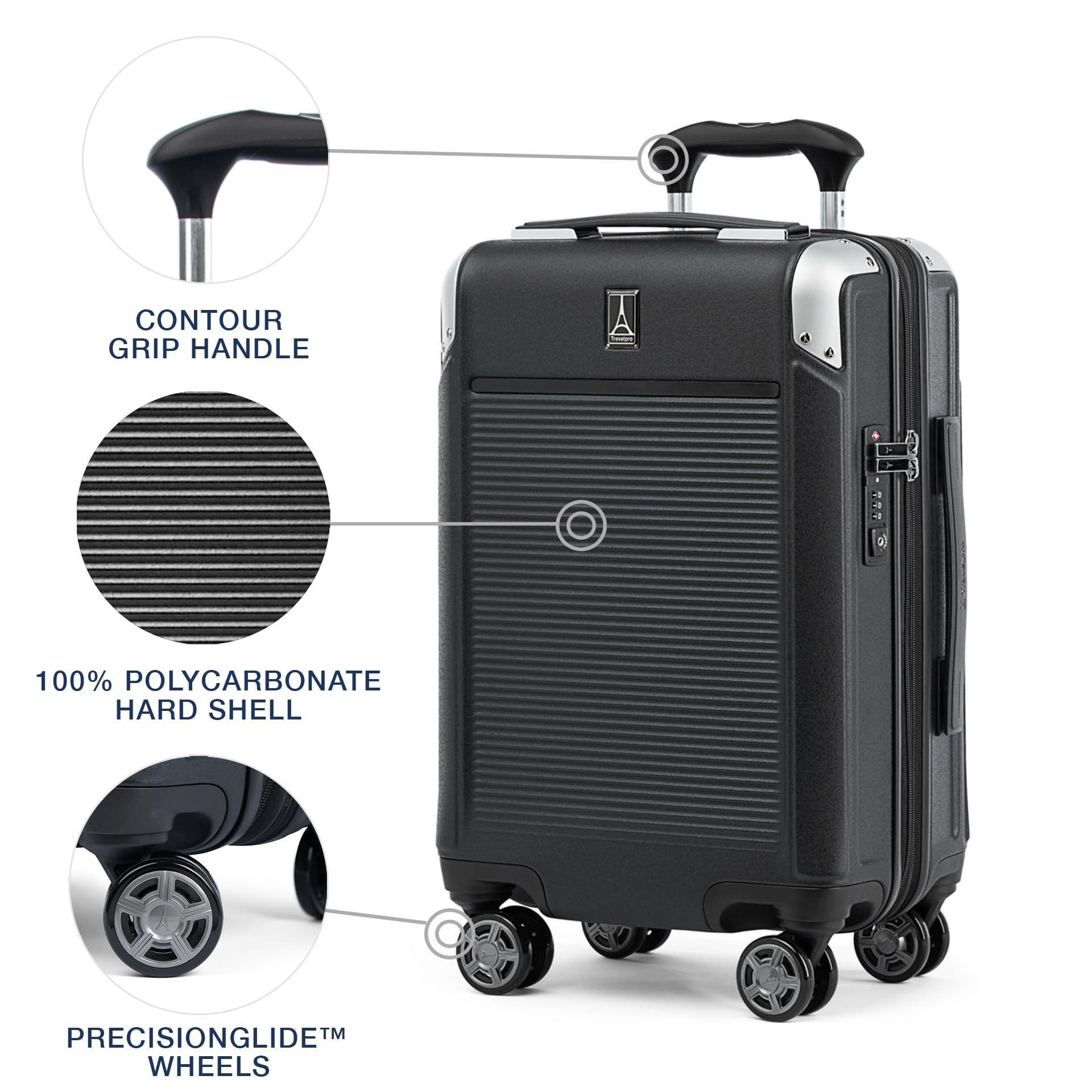 TRAVELPRO Platinum Elite Hardside Expandable Compact Carry-On 20-Inch Spinner, Alternate, color, Shadow Black