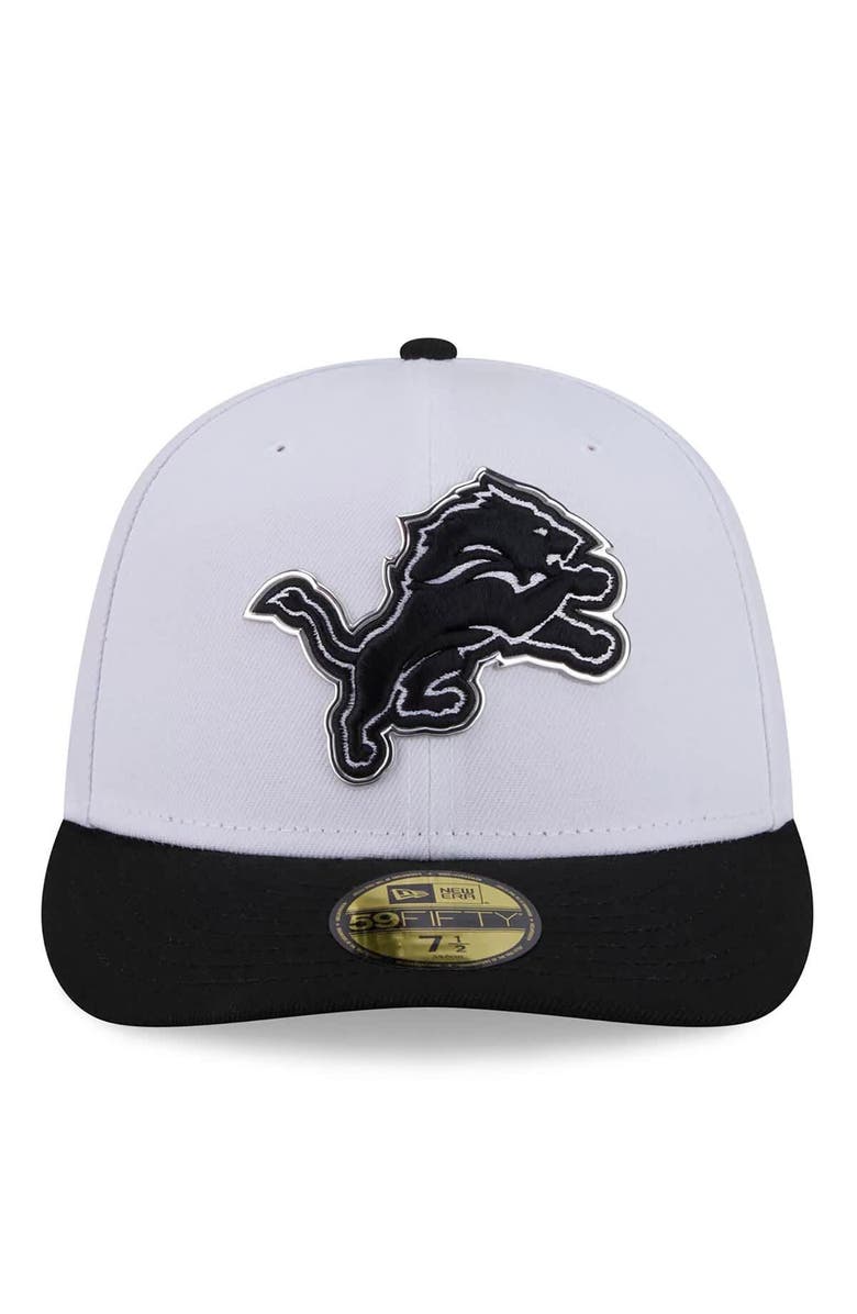 New Era Men's New Era  White/Black Detroit Lions 2026 NFL Draft Pre-Curved 59FIFTY Fitted Hat, Alternate, color, White