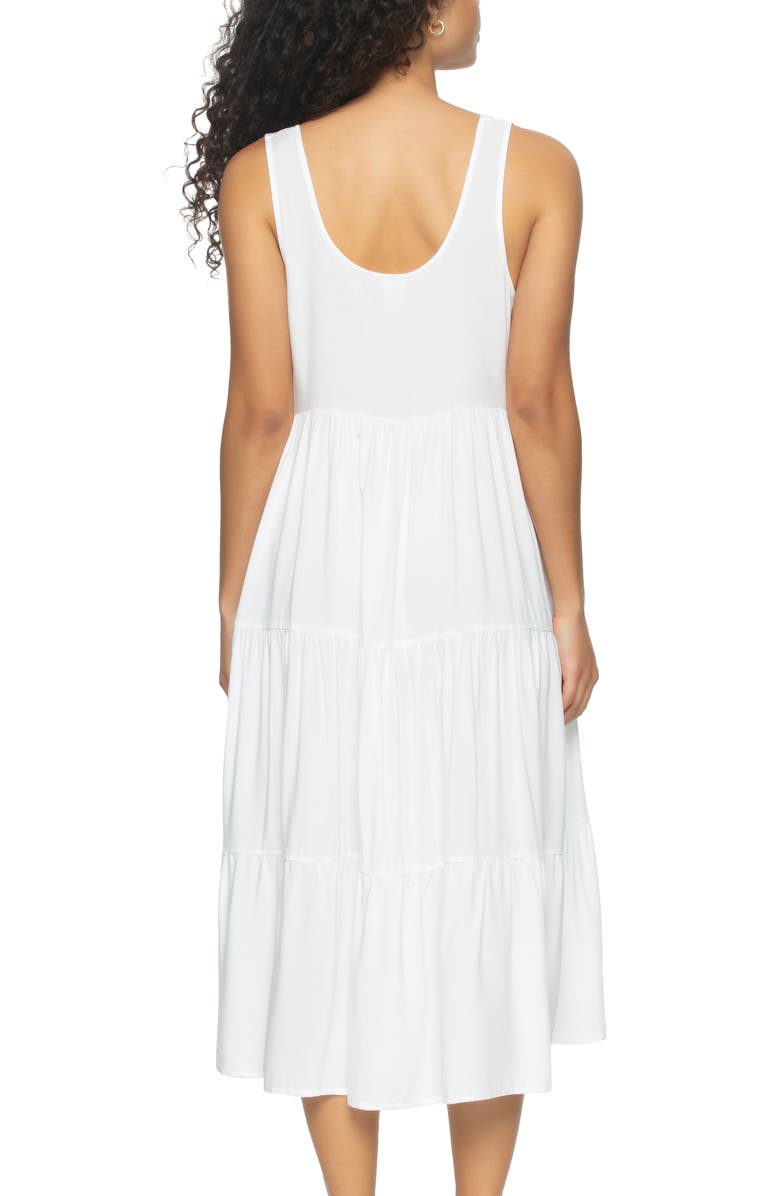 Felina Isabella Tiered Challis Nightgown, Alternate, color, White