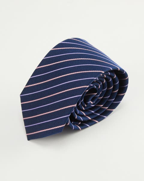 Blush Striped Silk Jacquard Tie
