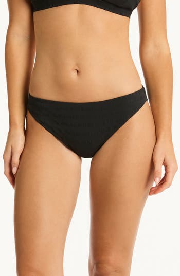 Sea Level Palisades Regular Cheeky Bikini Bottoms In Black