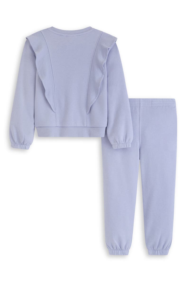 Scotch & Soda Kids' Floral Embroidered Fleece Sweatshirt & Sweatpants Set, Alternate, color, Sweet Lavender