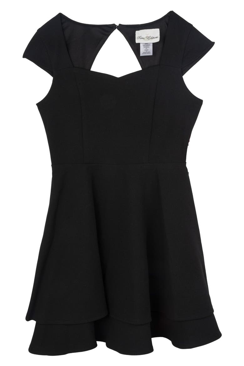Kids' Scuba Knit Dress, Main, color, BLACK
