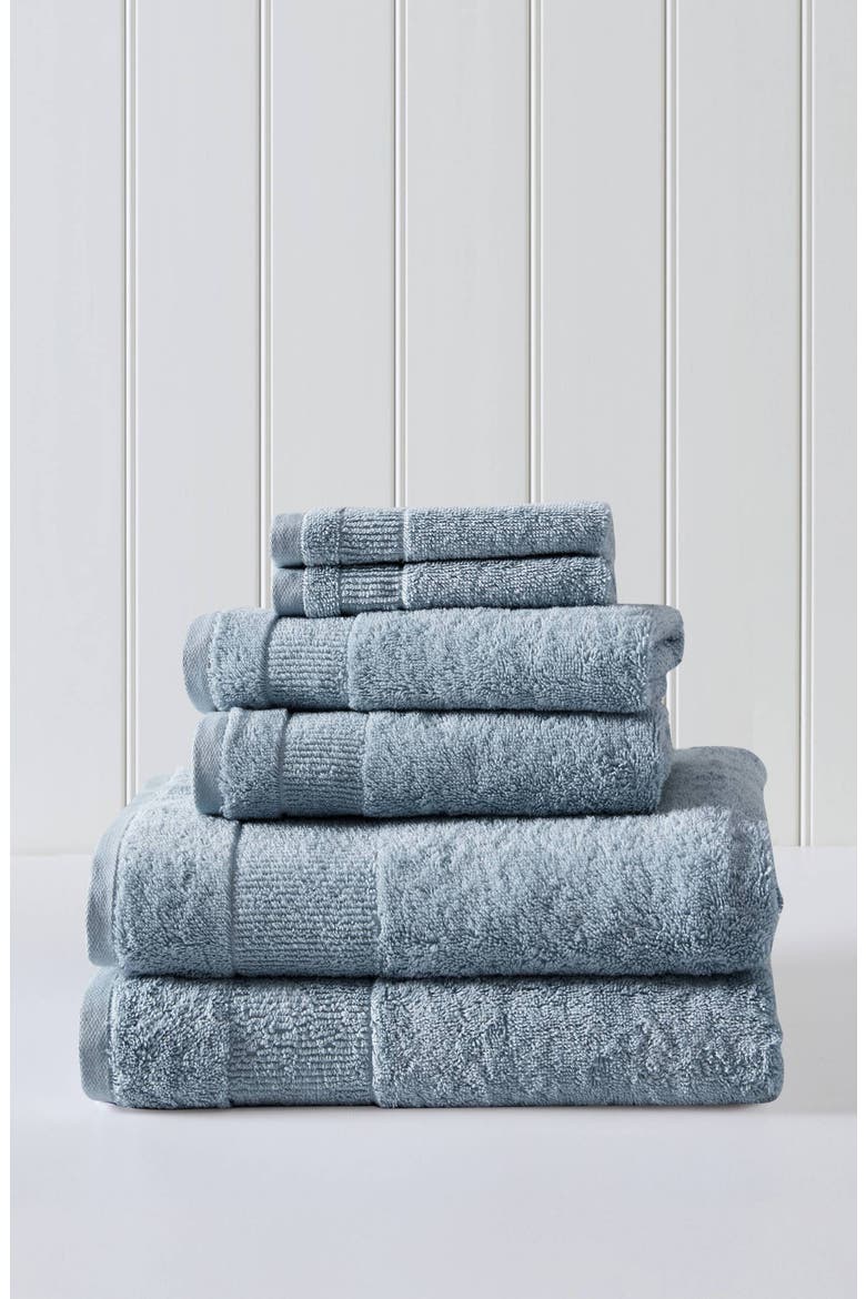 Island Retreat 6-Piece Towel Set, Alternate, color, LT-PASTEL BLUE