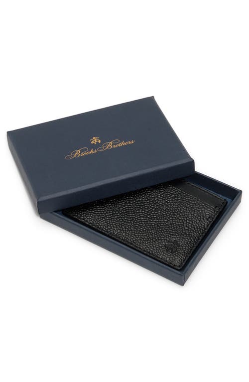 Brooks Brothers Portland Leather Card Case In Black