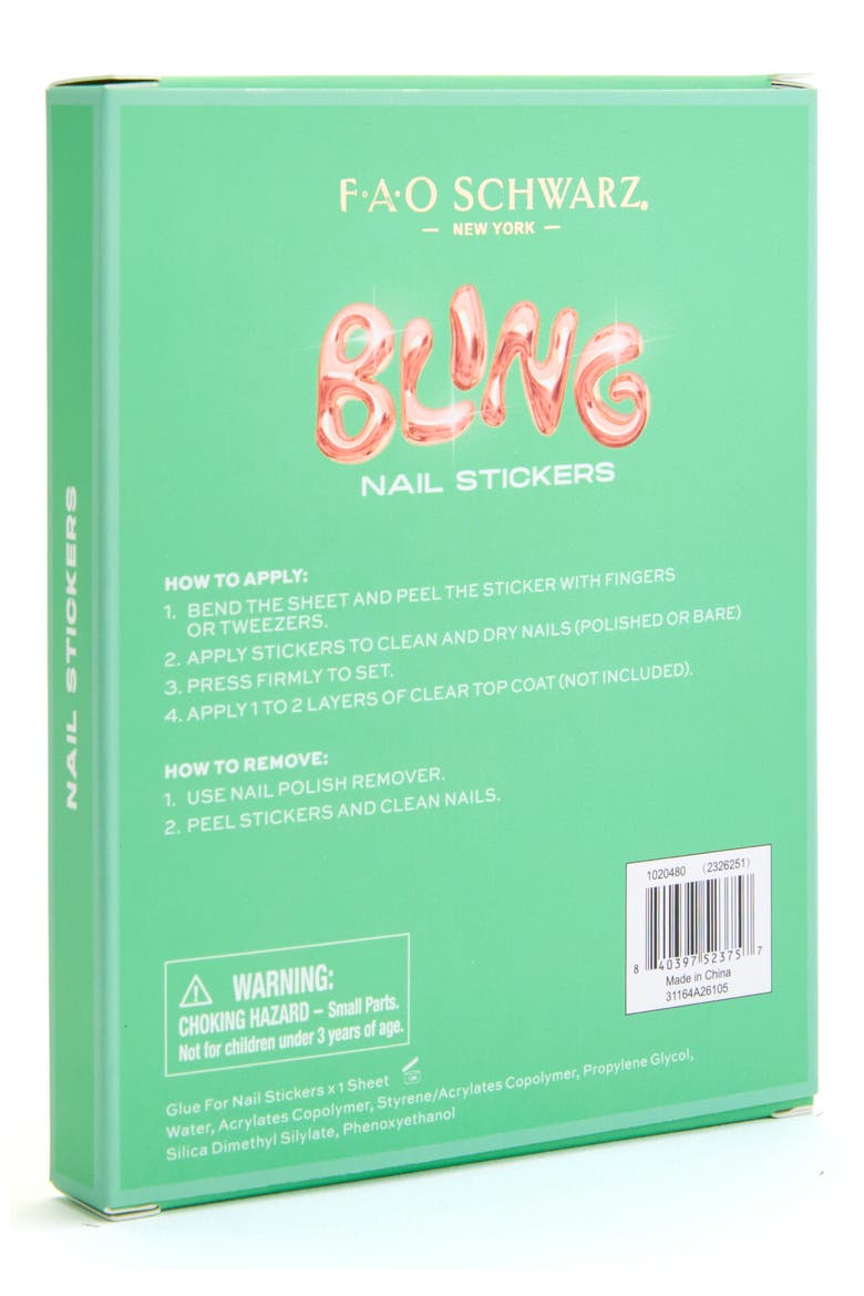 Kids' Glam Rock Nail Stickers, Alternate, color, PINK